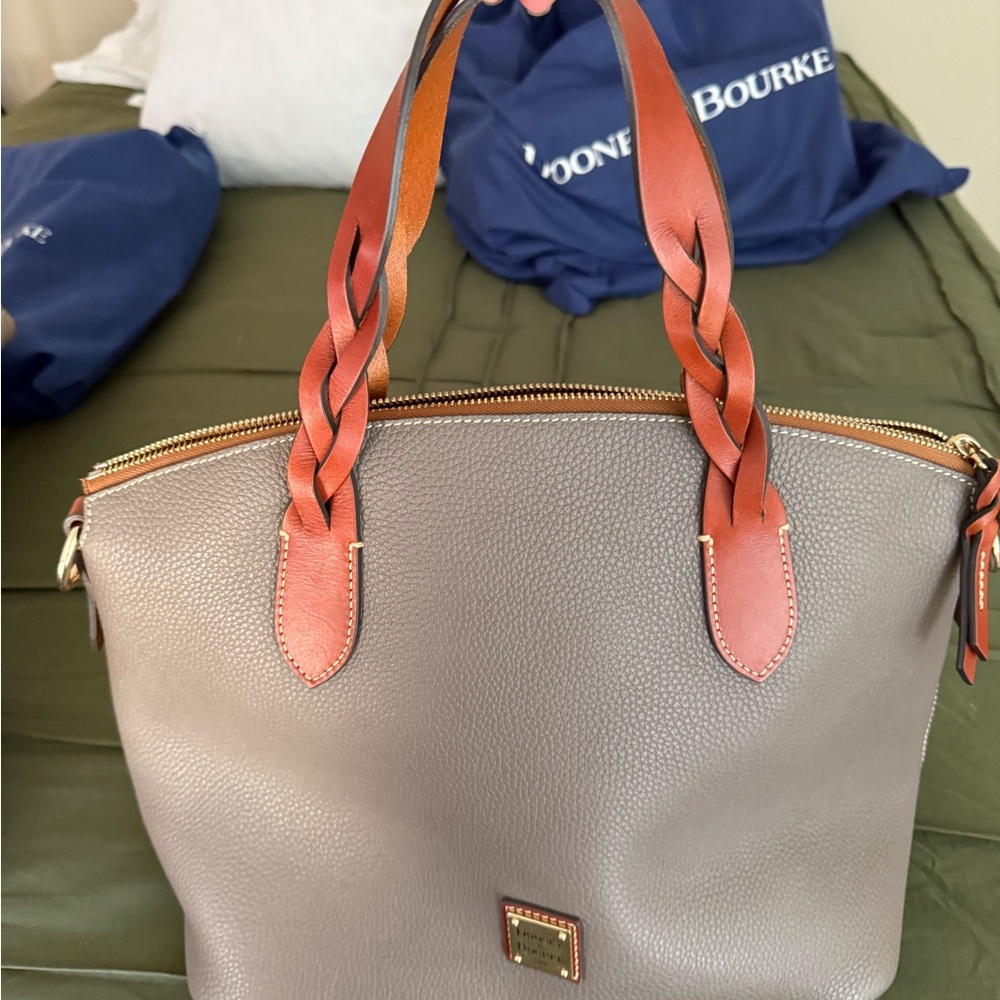 Dooney & Bourke Taupe and Brown Tote
